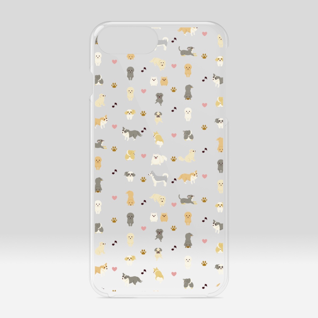 犬だらけクリアiPhoneケース