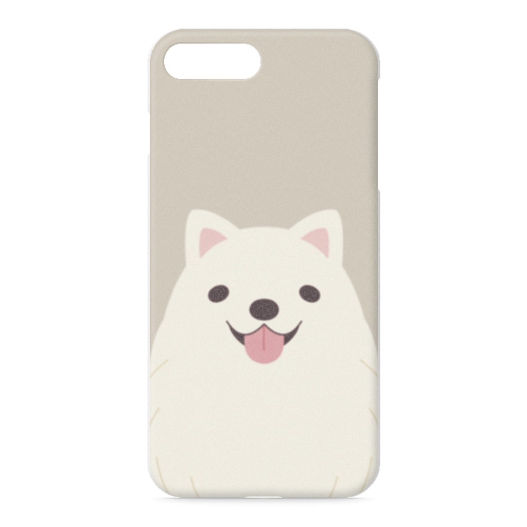 犬iPhoneケース　サモエド　ベージュ