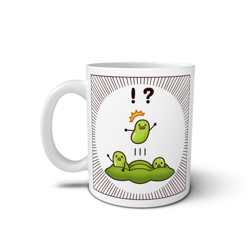 飛び出ちゃった枝豆3 マグカップ