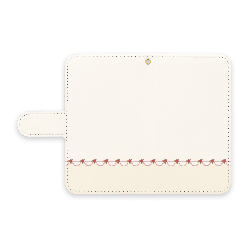 薔薇&レース 手帳型Androidケース(全3色) ストラップ穴あり