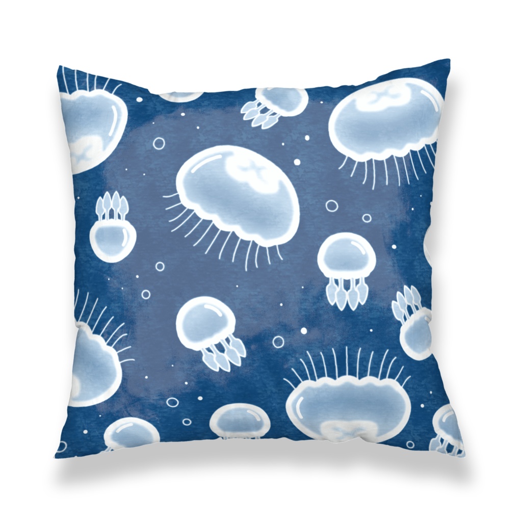 漂うクラゲA クッションカバー 青色(ブルー)