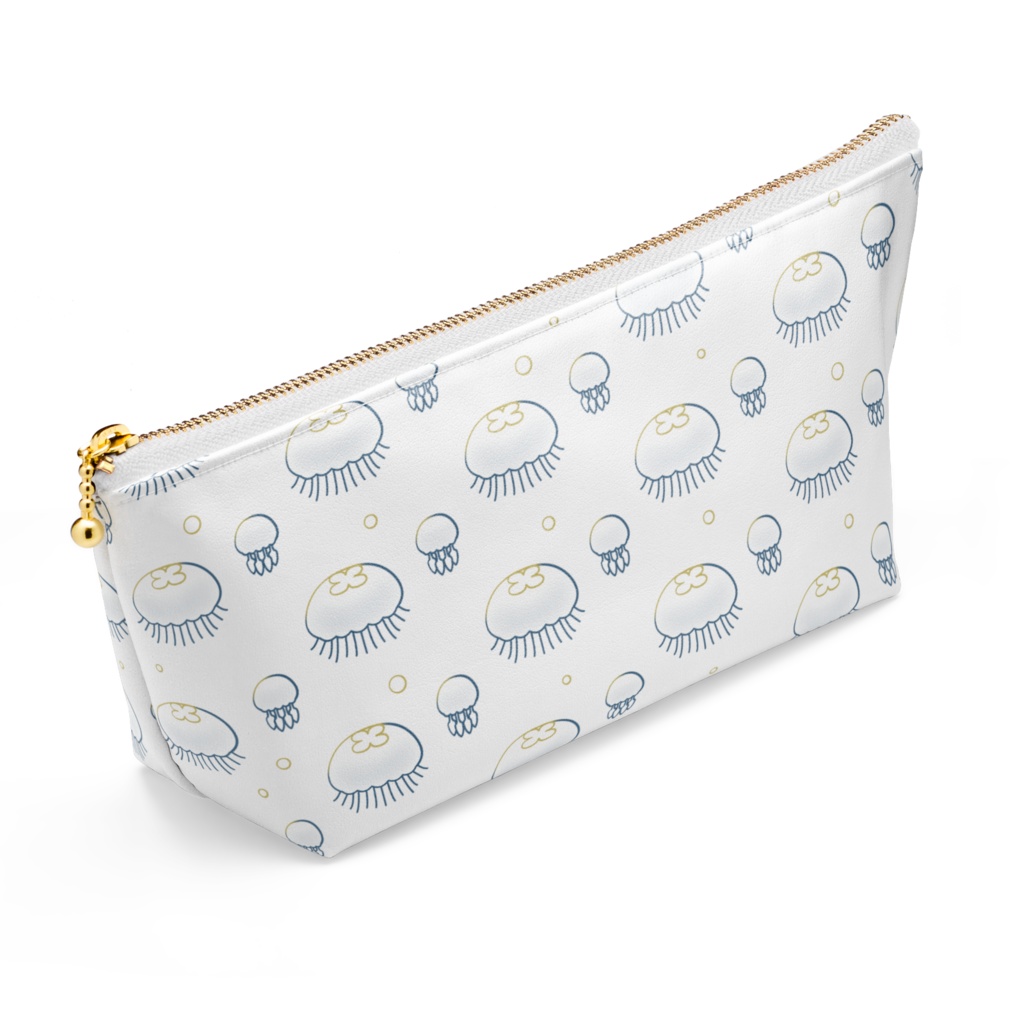 漂うクラゲB ポーチ 白色(ホワイト)