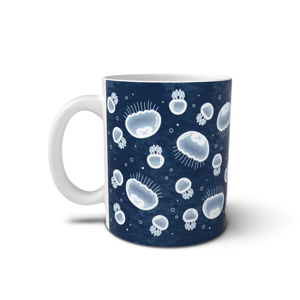 漂うクラゲA マグカップ 青色(ブルー)