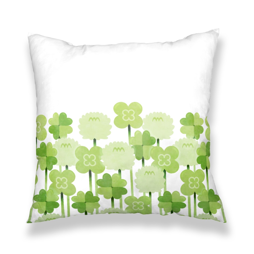 クローバー&シロツメクサ クッションカバー(全2色)