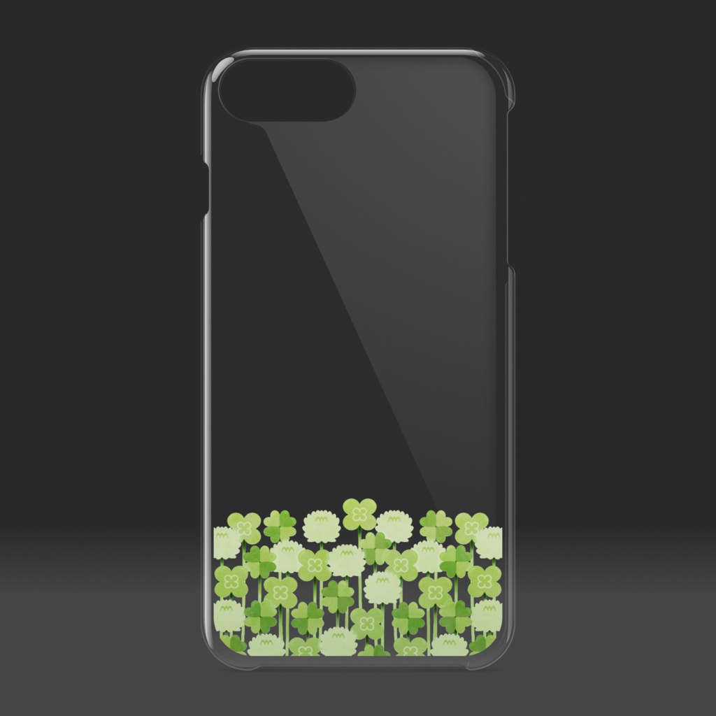 クローバー&シロツメクサ クリアiPhoneケース
