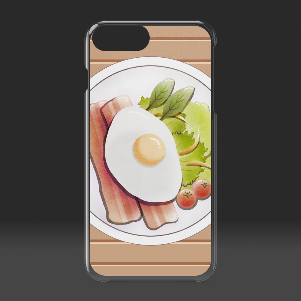 ベーコンエッグサラダ クリアiPhoneケース ベージュ