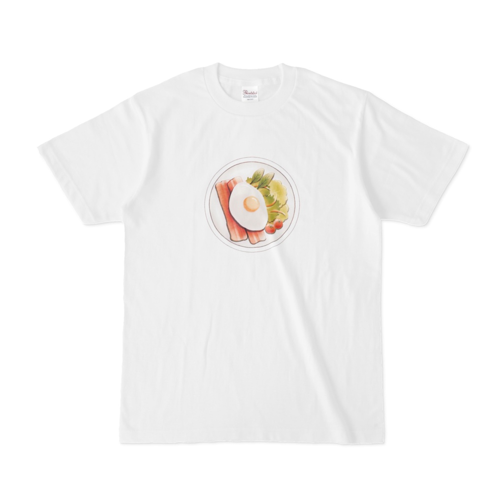 ベーコンエッグサラダ オリジナルTシャツ 白色(ホワイト)