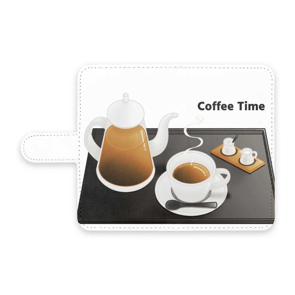 珈琲 手帳型Androidケース(全2色) ストラップ穴なし