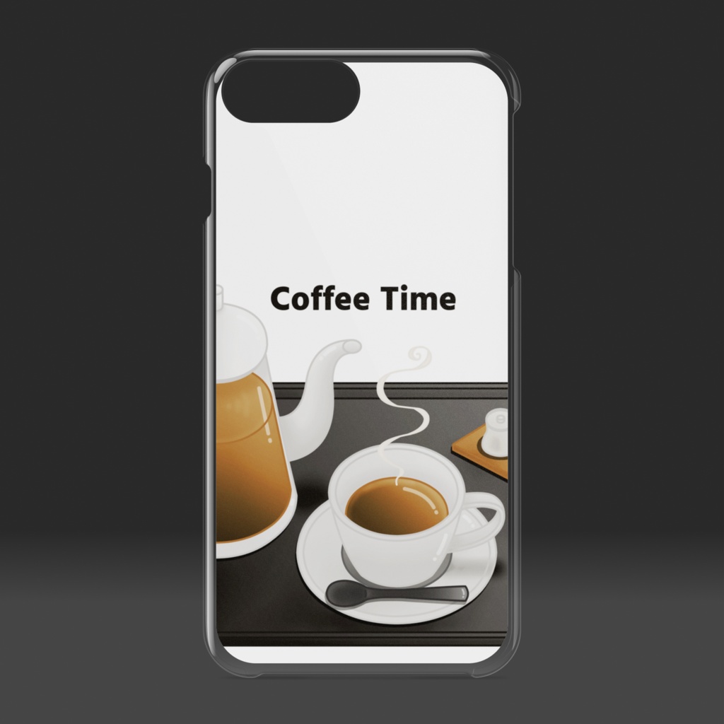 珈琲 クリアiPhoneケース 白背景(ホワイト)ver