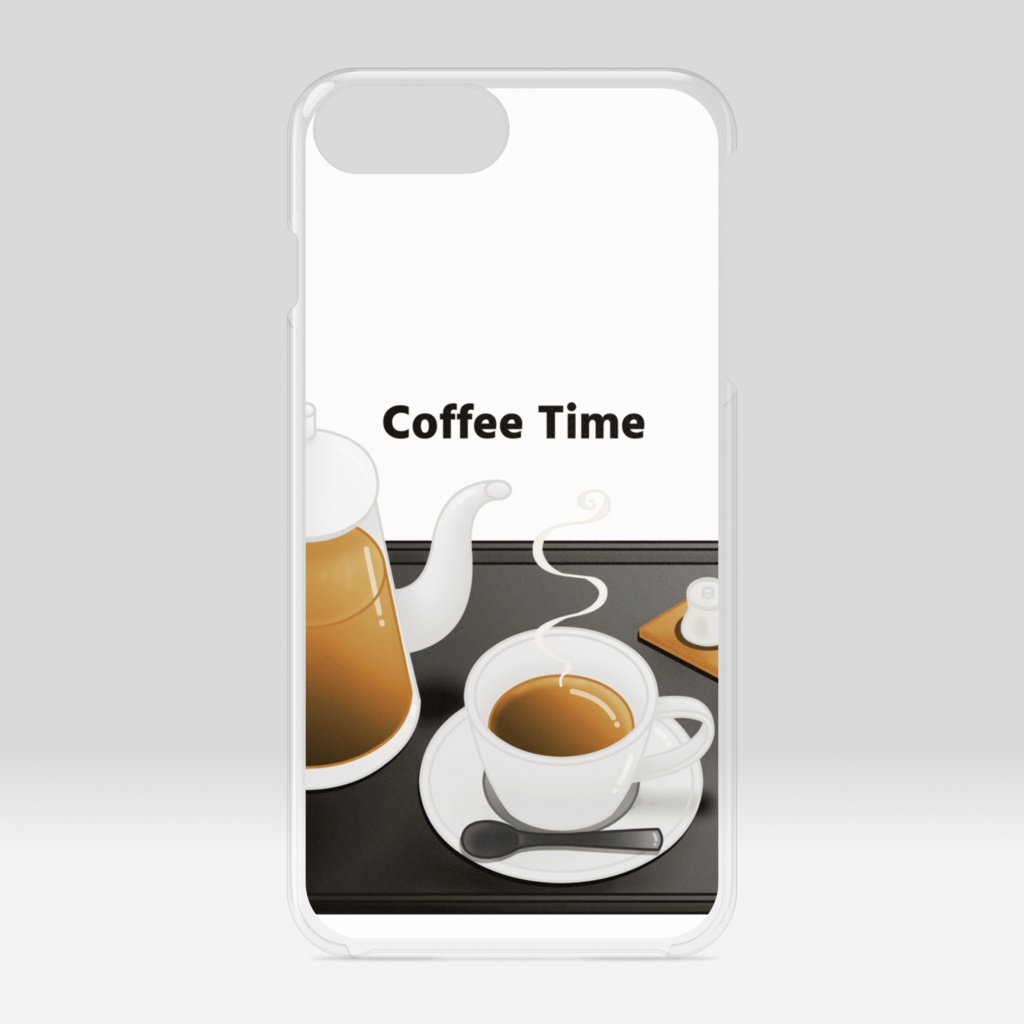 珈琲　クリアiPhoneケース　白背景（ホワイト）ver