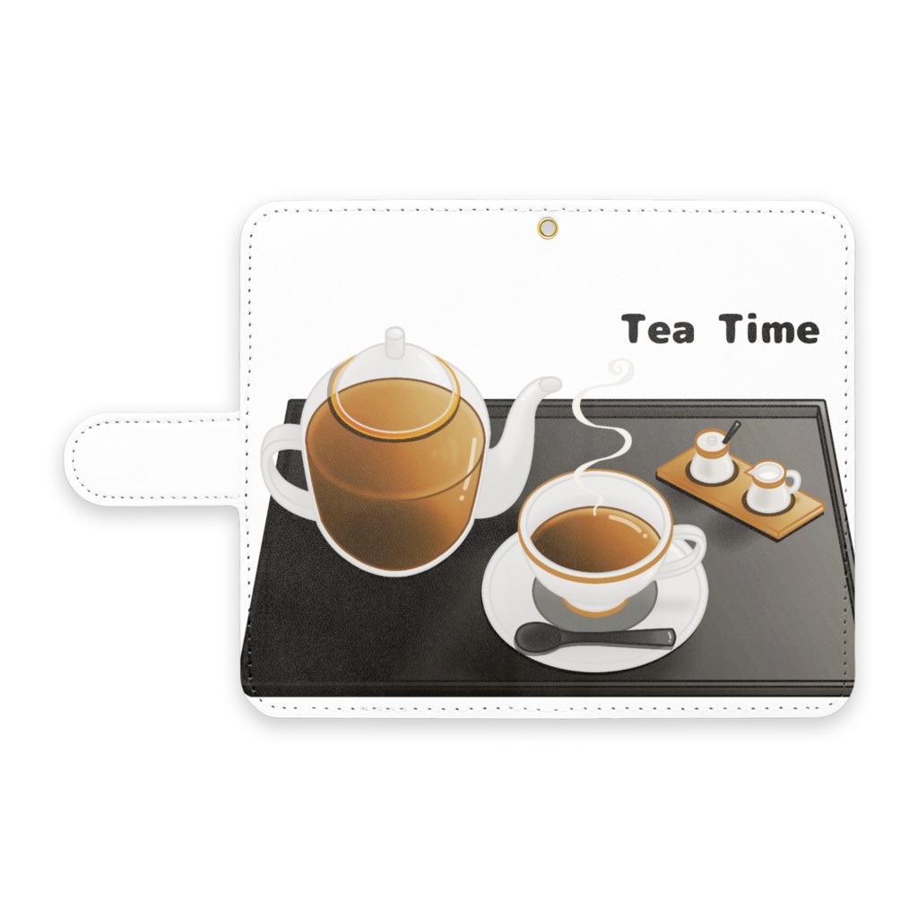 紅茶　手帳型Androidケース（全2色）　ストラップ穴あり