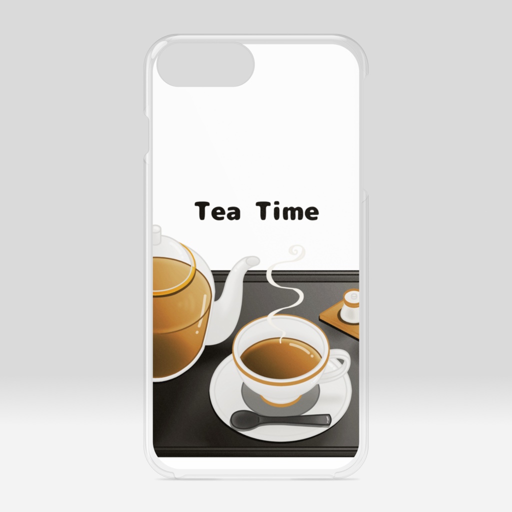 紅茶　クリアiPhoneケース　白背景（ホワイト）ver