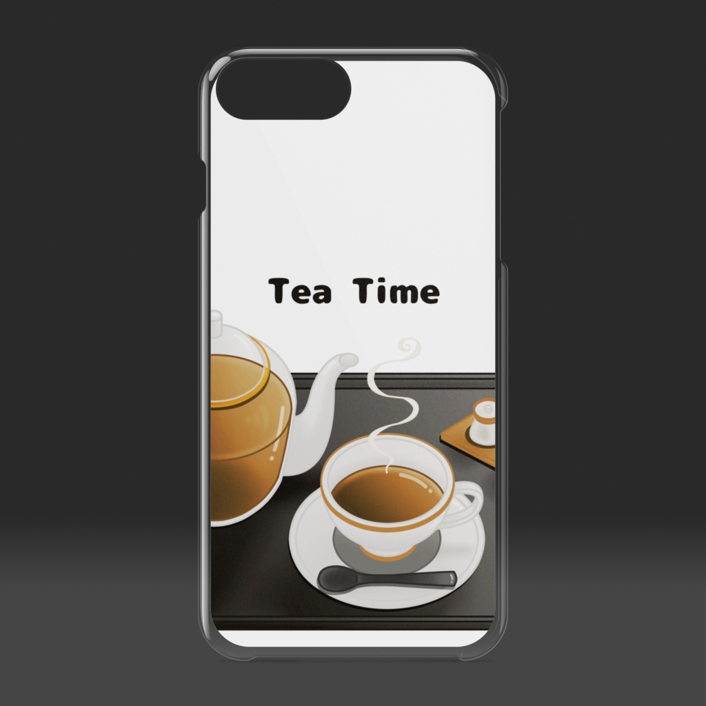 紅茶 クリアiPhoneケース 白背景(ホワイト)ver