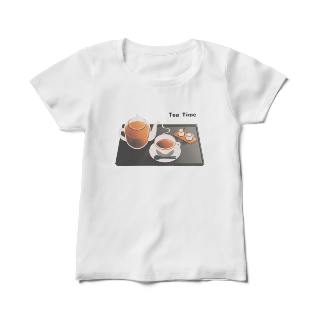 紅茶　オリジナルレディースTシャツ　白色（ホワイト）