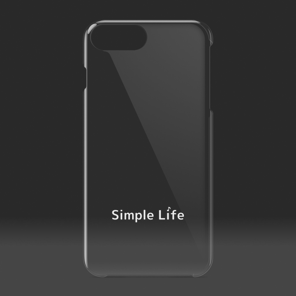 Simple Life クリアiPhoneケース♪ B 白文字(黒縁)