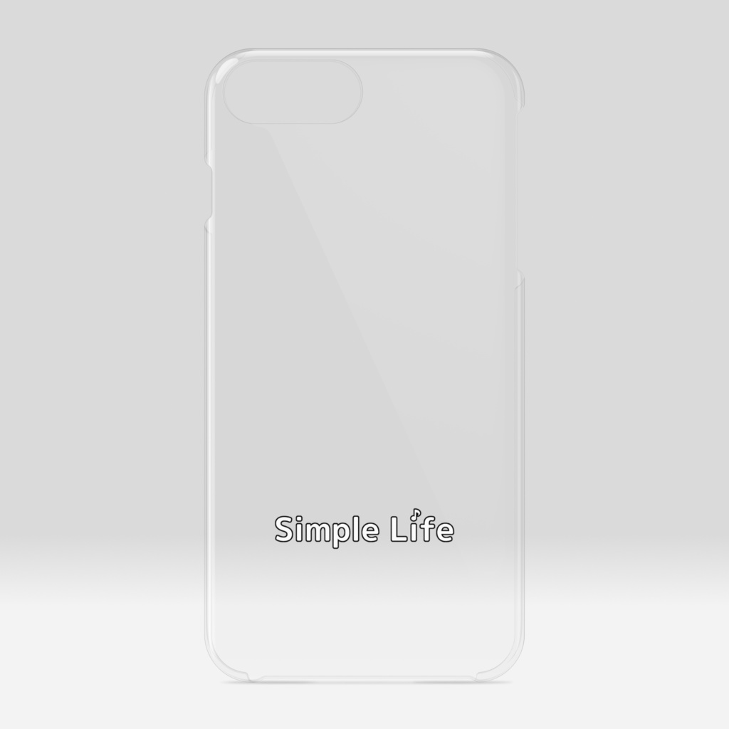 Simple Life クリアiPhoneケース♪ B 白文字(黒縁)
