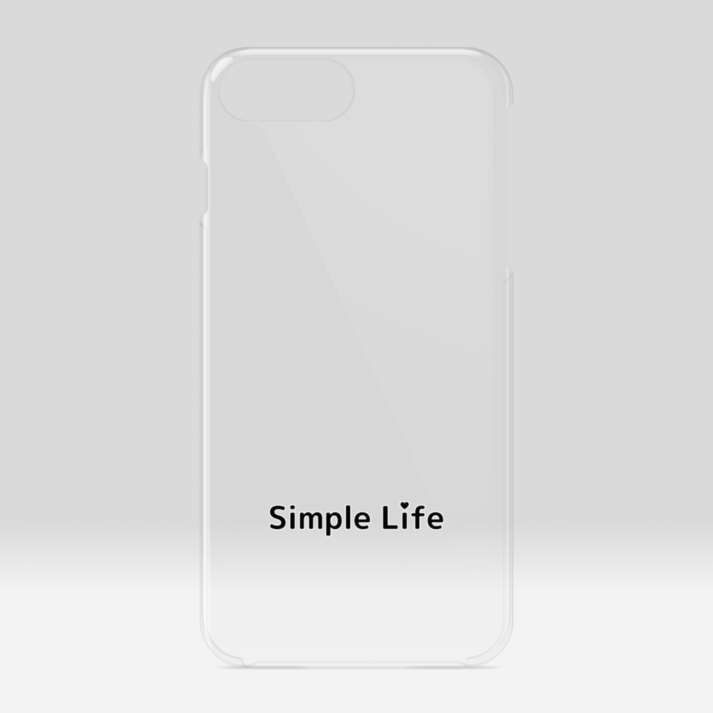 Simple Life　クリアiPhoneケース❤　A　黒文字（白縁）