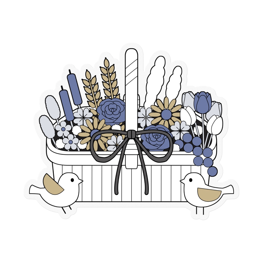 フラワーバスケットA ステッカー