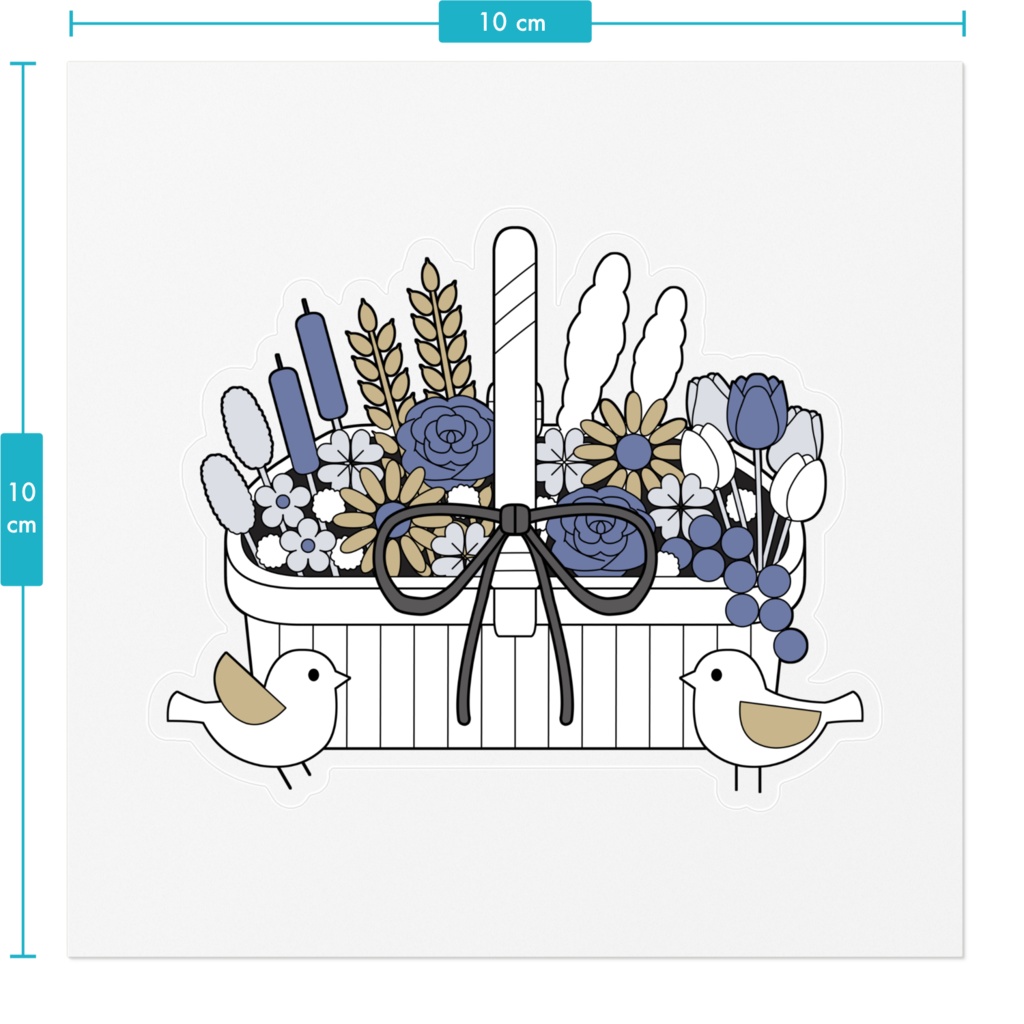 フラワーバスケットA ステッカー