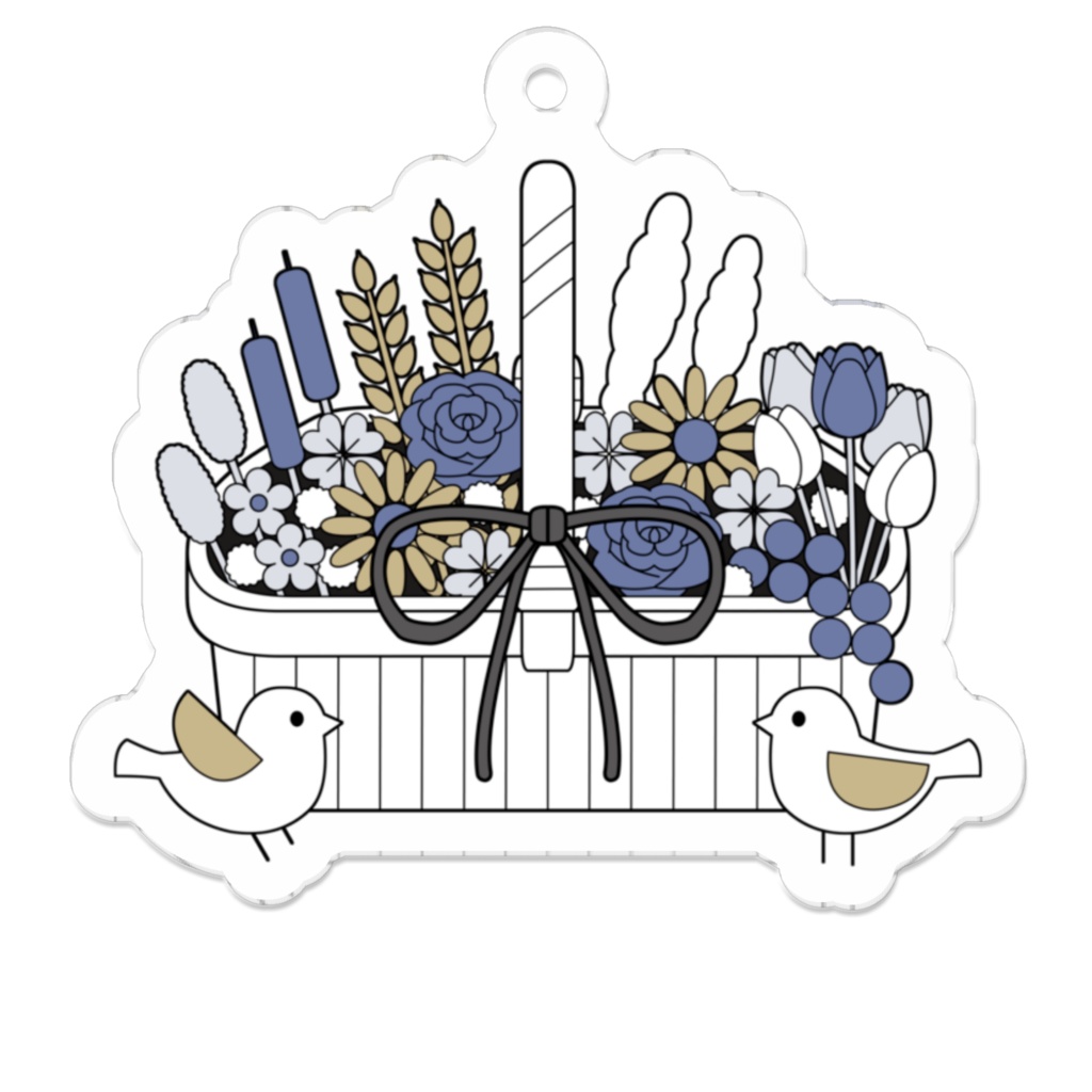 フラワーバスケットA アクリルキーホルダー