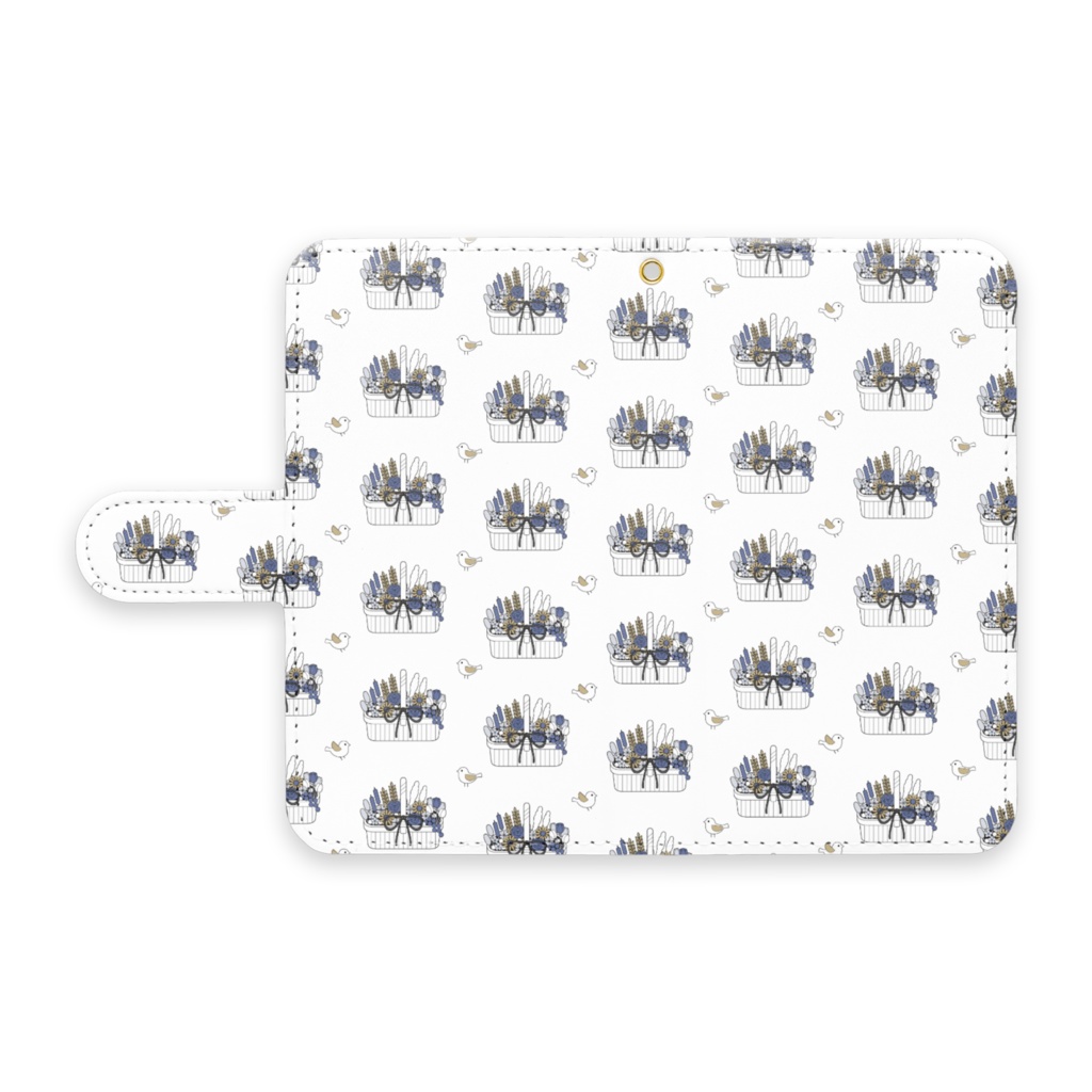 フラワーバスケットB 手帳型Androidケース(全3色) ストラップ穴あり