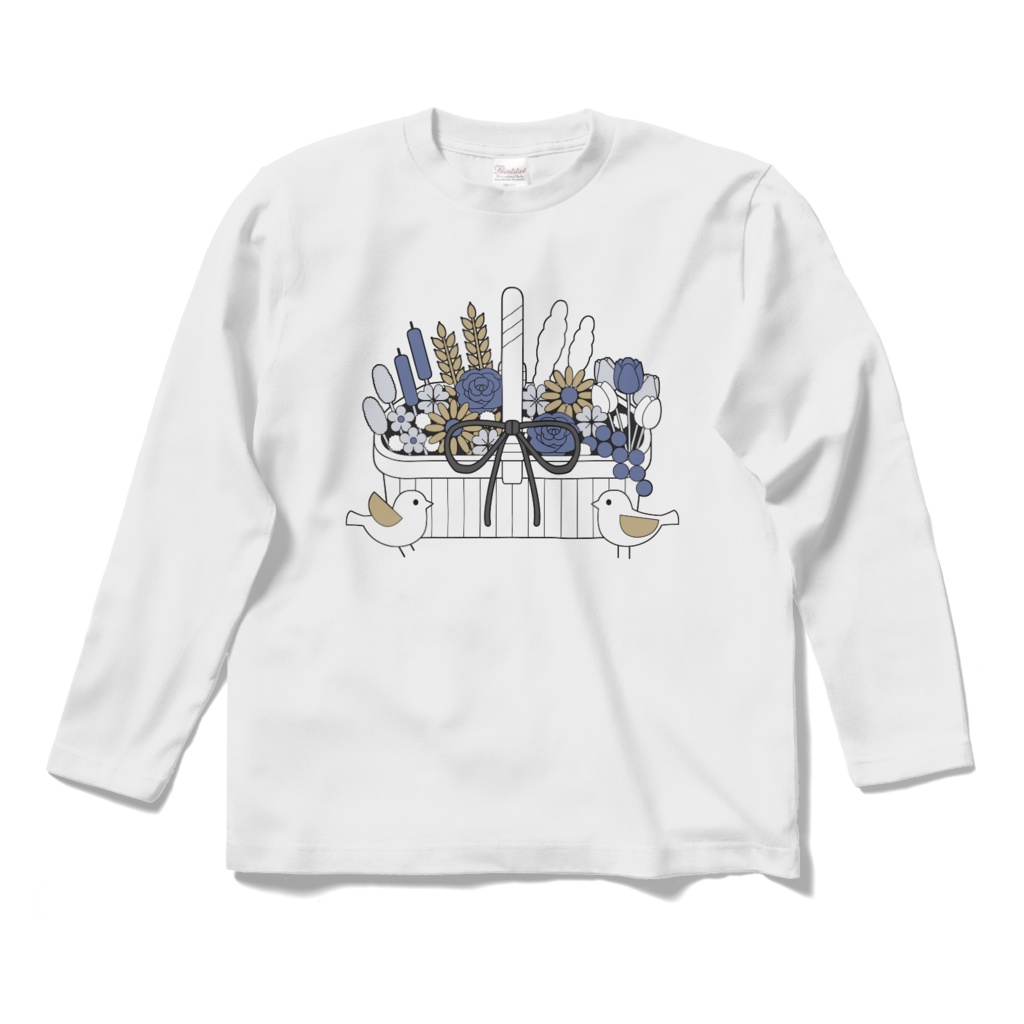 フラワーバスケットA　ロングスリーブTシャツ（全4色）