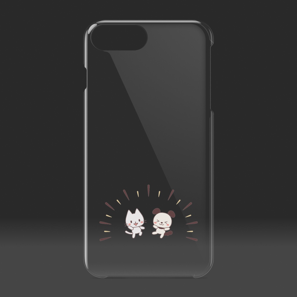 なんかテンション高い犬猫 クリアiPhoneケース