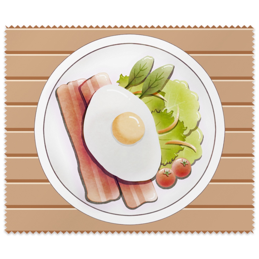 朝食やブランチにあると嬉しいベーコンエッグサラダ メガネ拭き・画面拭き(全2種)