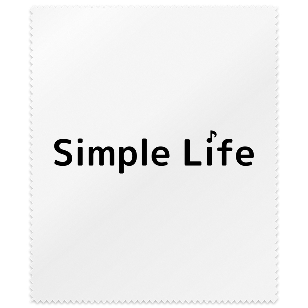 白黒文字に音符モチーフを取り入れた、Simple Lifeロゴ入りメガネ拭き・画面拭き♪(全2色)