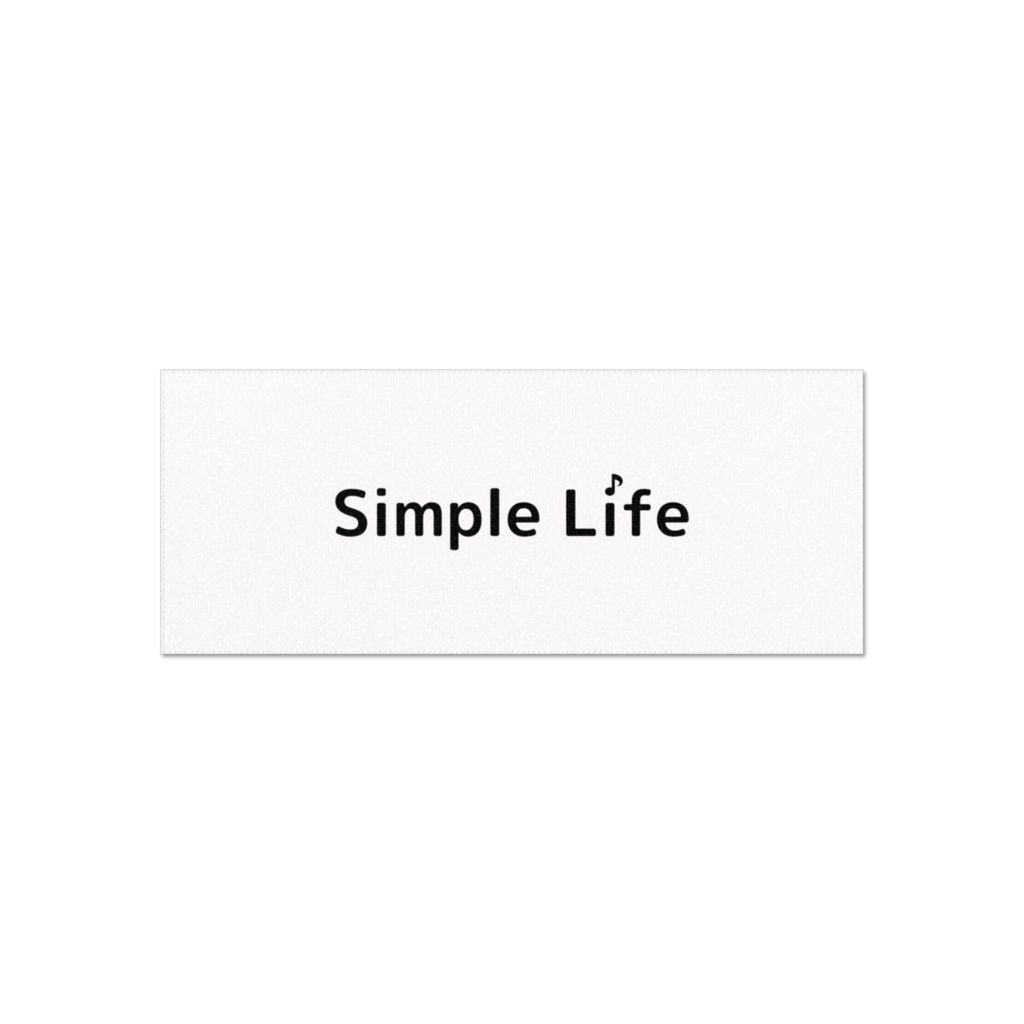 白黒文字に音符モチーフを取り入れた、Simple Lifeロゴ入りフェイスタオル♪(全2色)