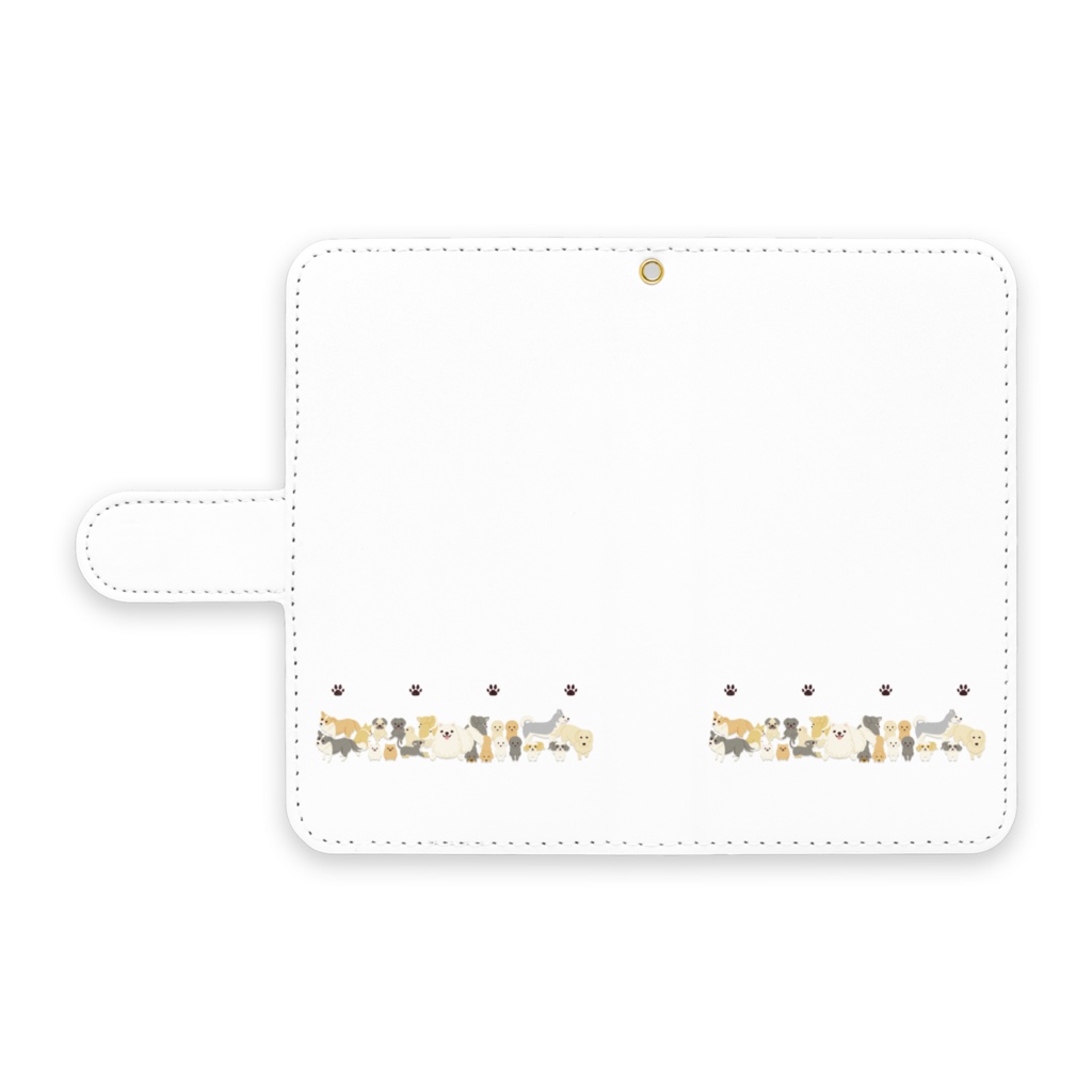 犬だらけ❤手帳型AndroidケースB(全3色) ストラップ穴あり