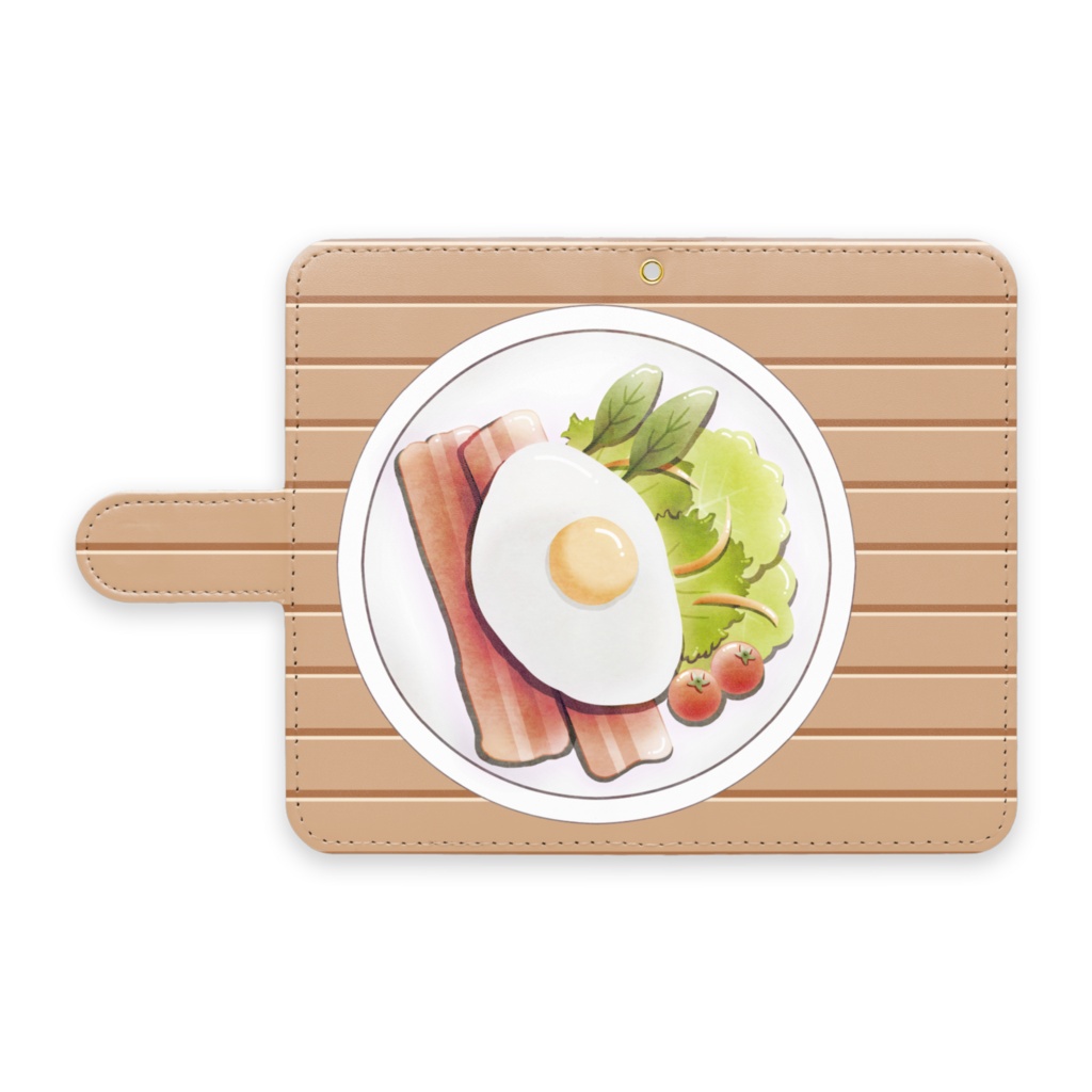 朝食やブランチにあると嬉しいベーコンエッグサラダ　手帳型Androidケース（全2種）　ストラップ穴あり