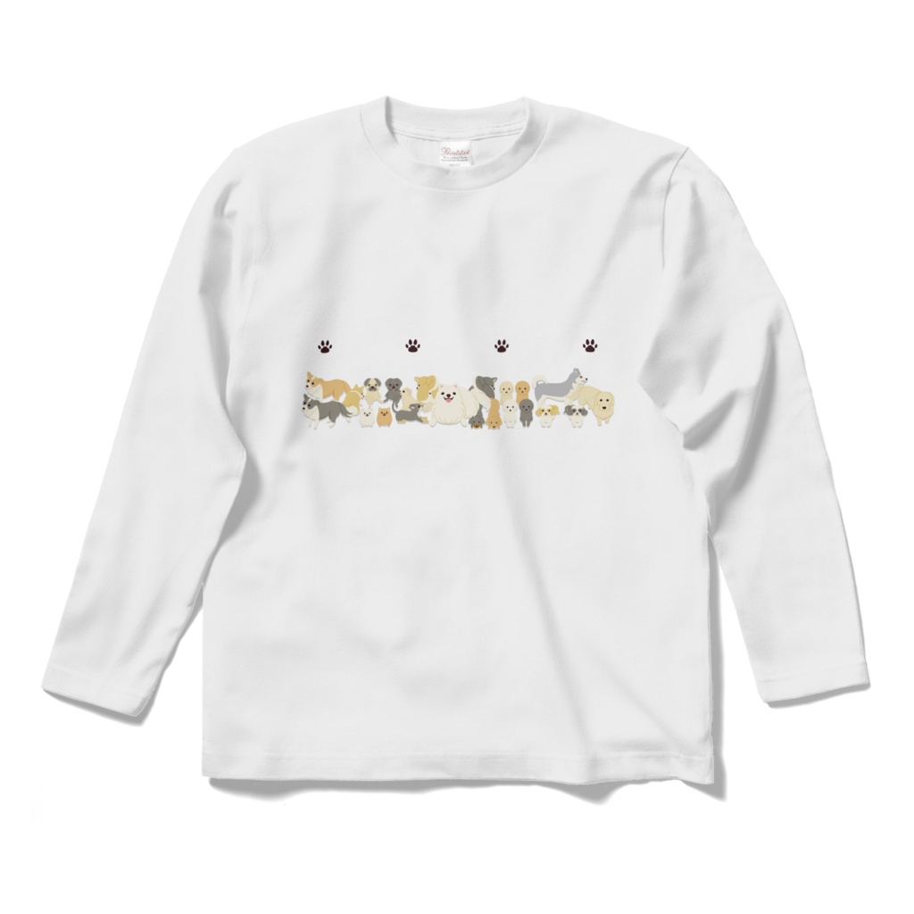 犬だらけ❤ロングスリーブTシャツB（全5色）