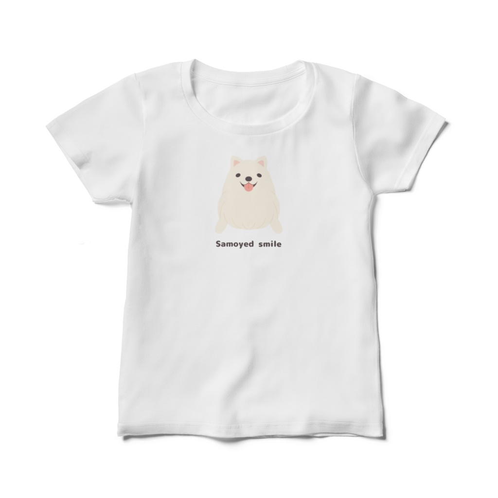 犬❤レディースTシャツ　サモエド　白（ホワイト）