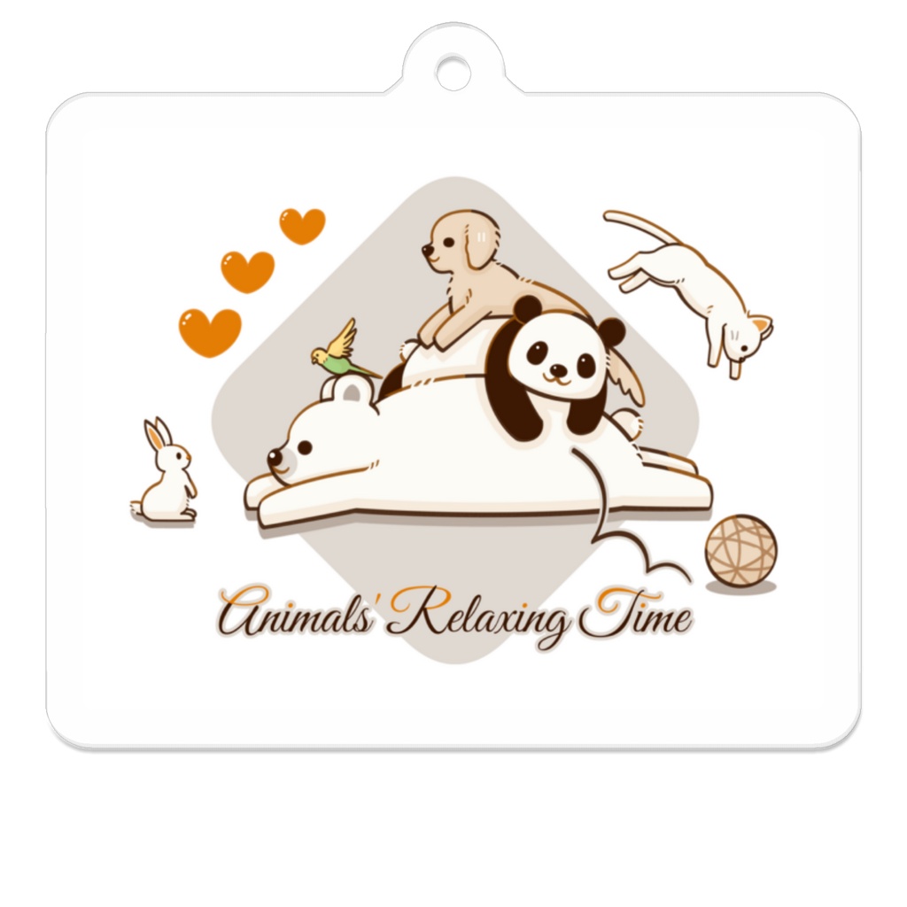 動物達のくつろぎタイム（Animals' Relaxing Time）アクリルキーホルダー