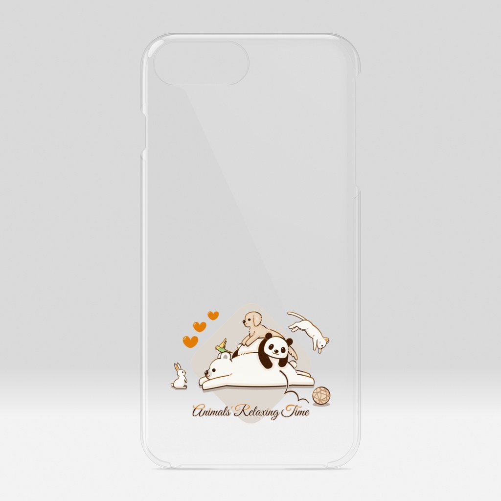 動物達のくつろぎタイム(Animals' Relaxing Time)クリアiPhoneケース