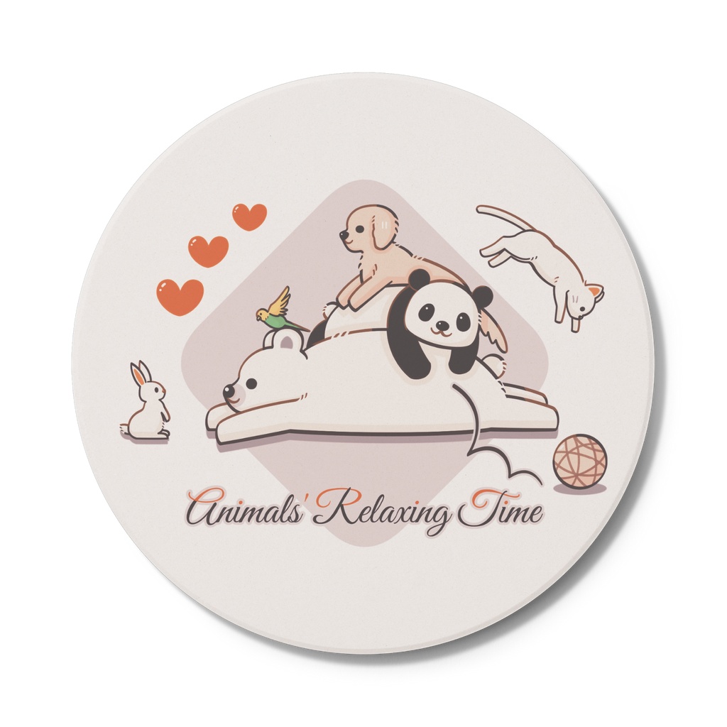 動物達のくつろぎタイム（Animals' Relaxing Time）コースター（全4種）