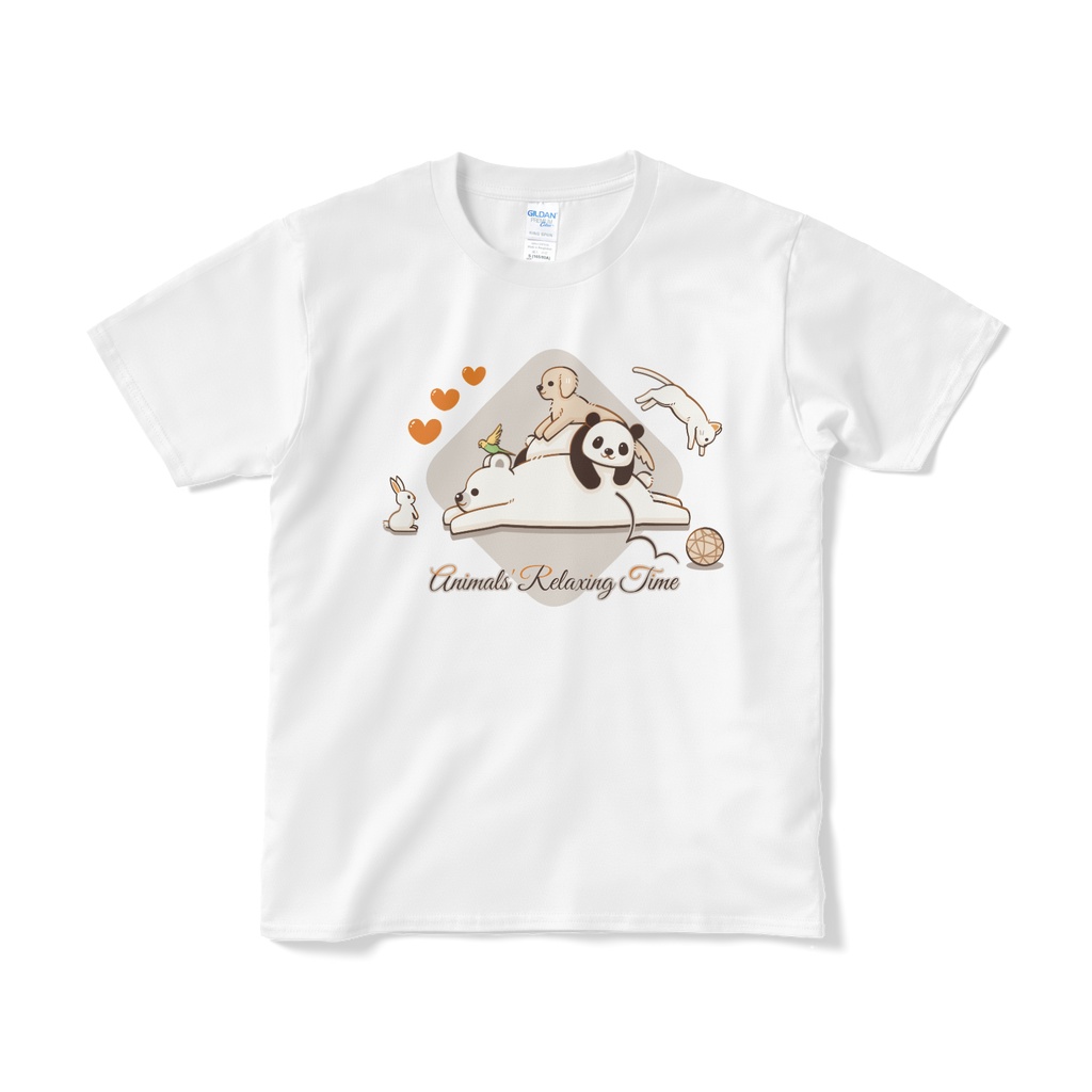 動物達のくつろぎタイム(Animals' Relaxing Time)Tシャツ短納期(全3色)