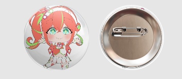 1周年記念 持駒レイコ缶バッチ