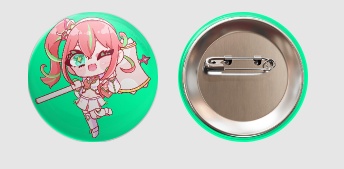 1周年記念 持駒レイコ缶バッチ