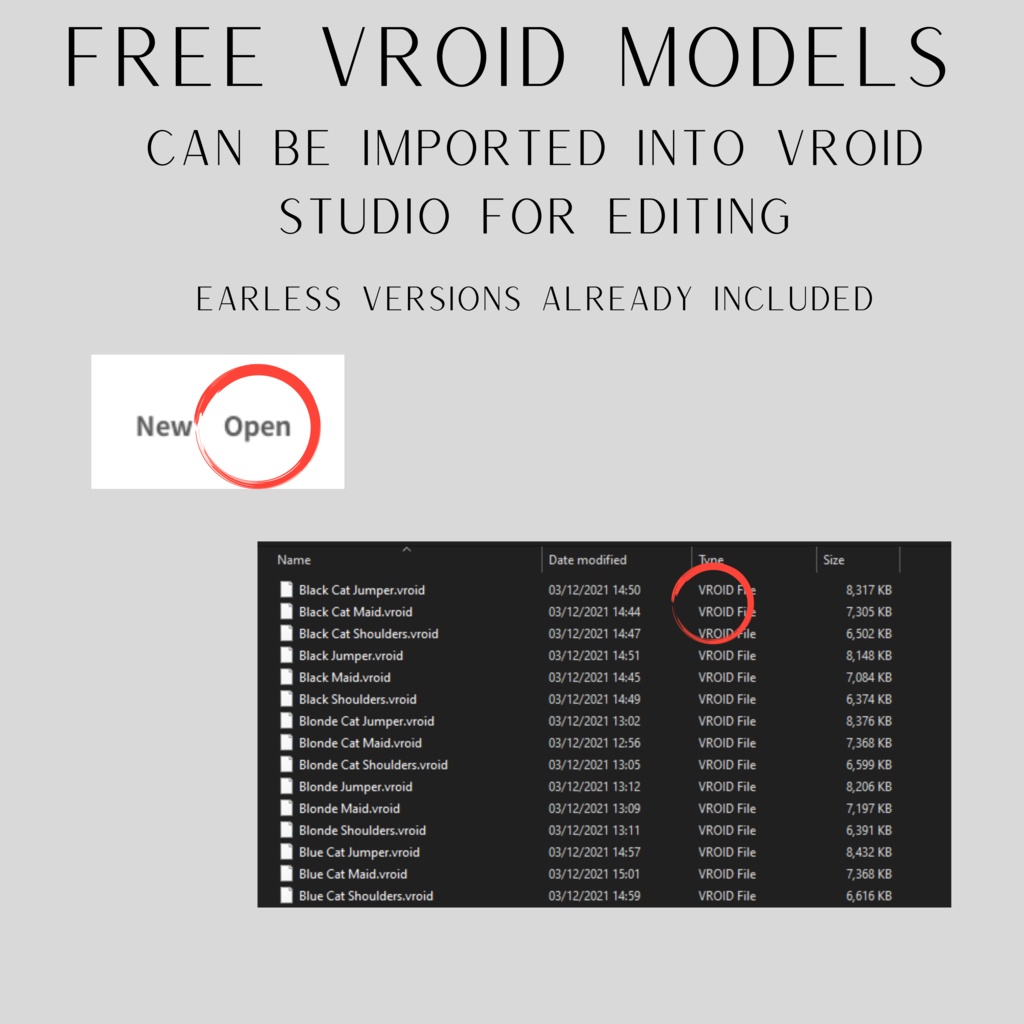Free Catgirl Vroid/Vtuber Models 7 Colors - KITTY KOLLECTION