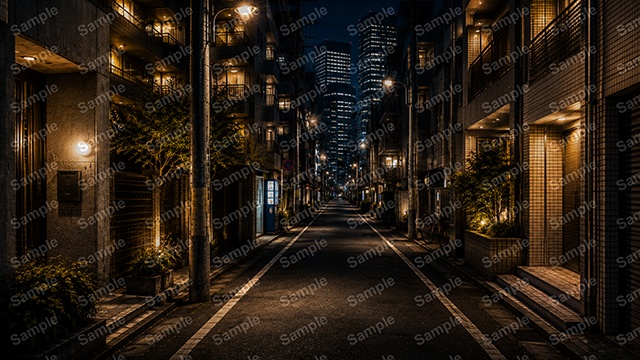 夜の都市風景 背景素材8枚セット|1920×1080 PNG・商用利用OK