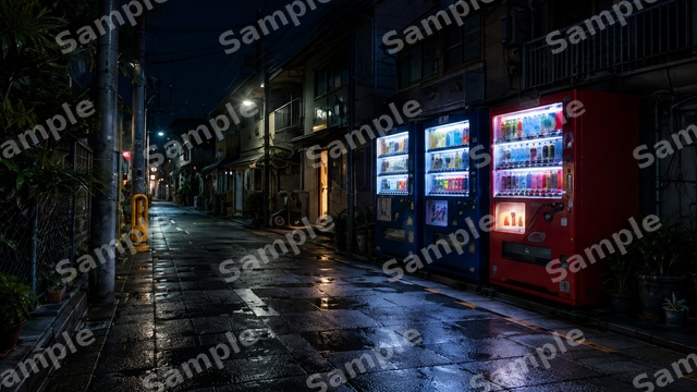 夜の街角 背景素材8枚セット|1920×1080 PNG・商用利用OK