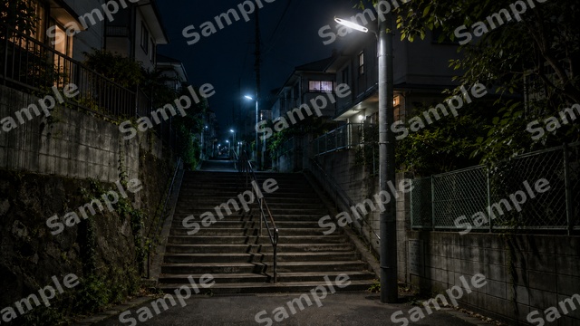 夜の街角 背景素材8枚セット|1920×1080 PNG・商用利用OK