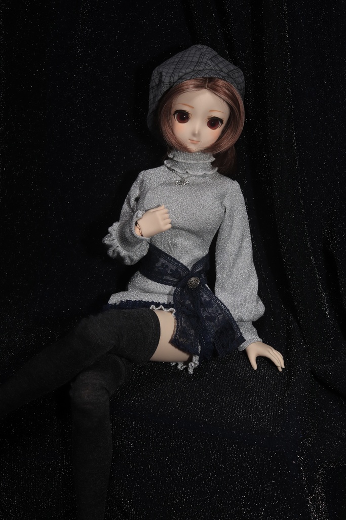 ※販売終了※(個別受注のみ可)【DD・DDS】シルバーラメニットのスノーワンピース<送料無料>