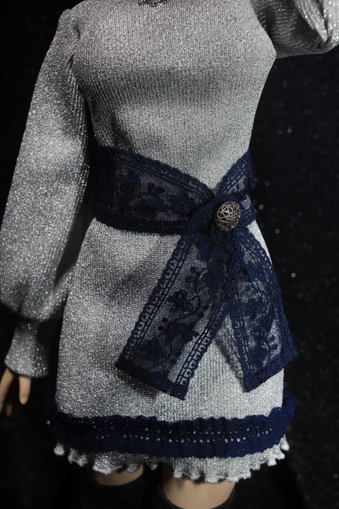 ※販売終了※(個別受注のみ可)【DD・DDS】シルバーラメニットのスノーワンピース<送料無料>