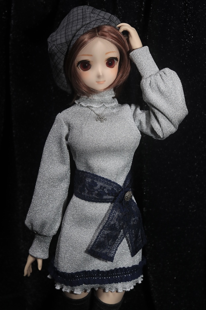 ※販売終了※(個別受注のみ可)【DD・DDS】シルバーラメニットのスノーワンピース<送料無料>