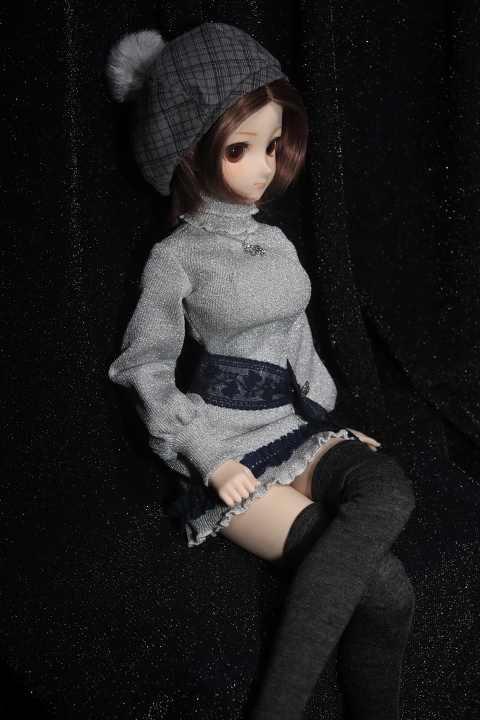 ※販売終了※(個別受注のみ可)【DD・DDS】シルバーラメニットのスノーワンピース<送料無料>