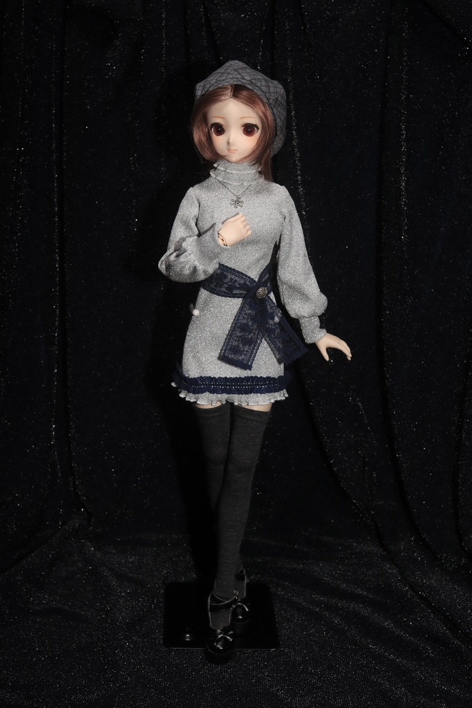 ※販売終了※(個別受注のみ可)【DD・DDS】シルバーラメニットのスノーワンピース<送料無料>