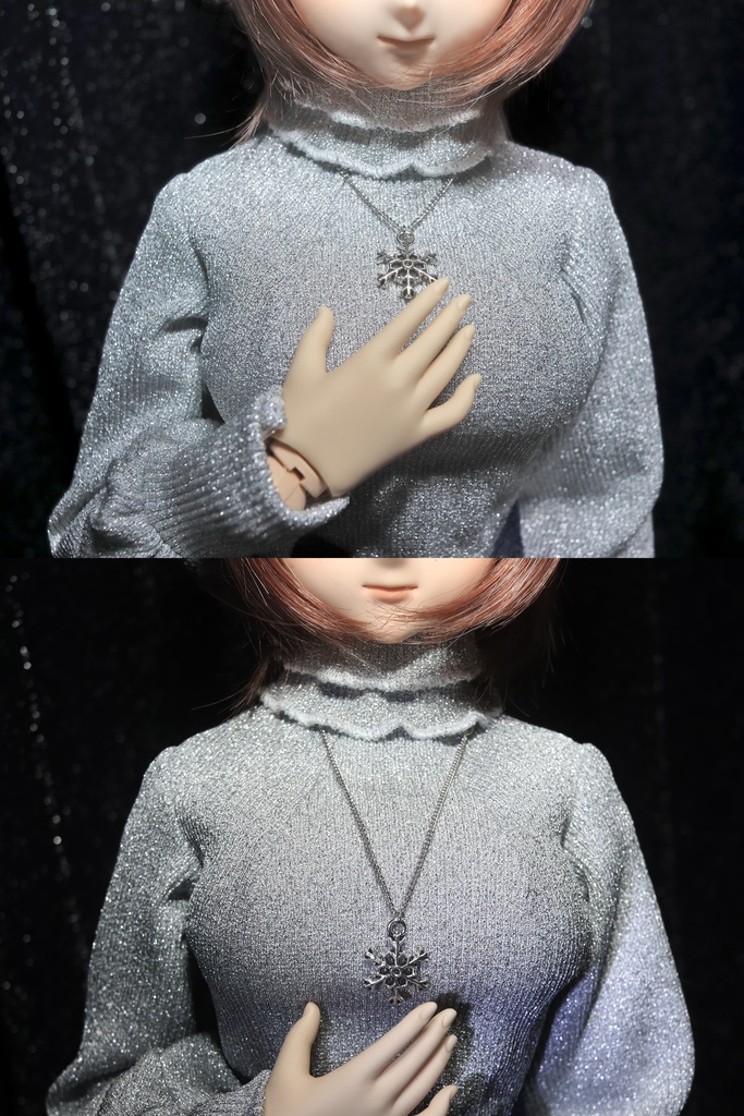 ※販売終了※(個別受注のみ可)【DD・DDS】シルバーラメニットのスノーワンピース<送料無料>